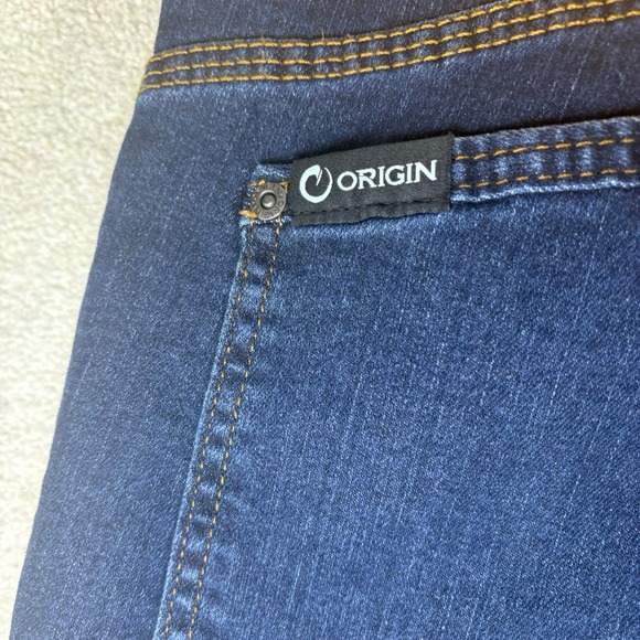 Origin Jeans Mens Size 34x 32 Dark Blue Straight Leg Made in USA Stretch Denim - Picture 6 of 8